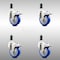 Service Caster 4 Inch 316SS Blue Poly Swivel 1-1/8 Inch Expanding Stem Caster Set Lock Brake SCC-SS316TTLEX20S414-PPUB-BLUE-118-4 - alternate 1
